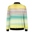 thumbnail image 4 of Olyvenn Women's Striped Bomber Jacket Long Sleeve Lightweight Zip Up Outwear Spring Fall Fashion Printed Blouse Jacket Tops Outwear Yellow 4, 4 of 5
