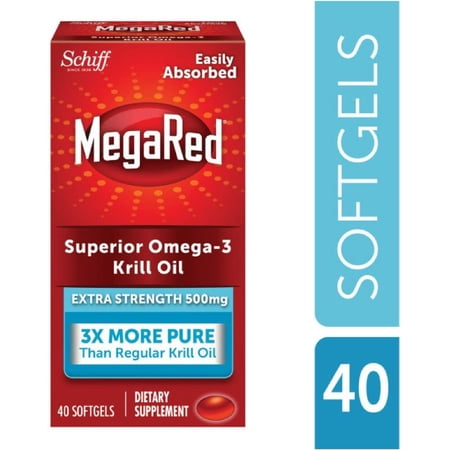 MegaRed Dietary Supplement Extra Strength 500mg Omega-3 Krill Oil, 40ct
