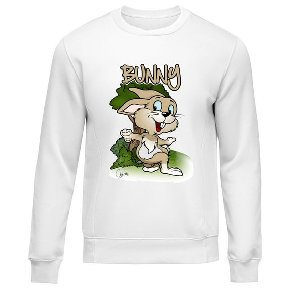 Bunny Character Design Oversized Sweatshirt Long Sleeves, Women’s,Sizes S-2XL