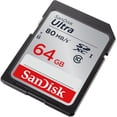 thumbnail image 3 of SanDisk 64GB Ultra SXHC UHS-I Memory Card - 80MB/s, C10, Full HD, SD Card - SDSDUNC-064G-GN6IN, 3 of 7