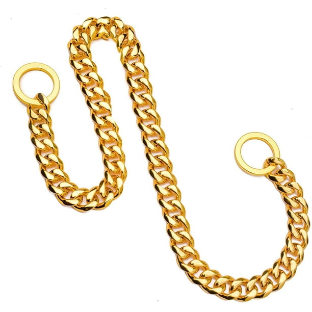 Gold & Silver Cuban Link Dog Chain - 15mm