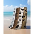 thumbnail image 4 of Brown Beige Blue Farmhouse Beach Towels Oversized Super Absorbent, Black Dog Paw Vintage Wooden Lightweight Bath Towel Quick Dry Sets For Bathroom/Pool/Rv Camping/Beach Play/Gym Room/Picnic 30"x60", 4 of 8