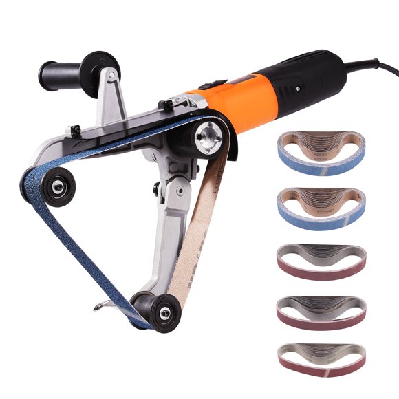 VEVOR 1000W Pipe Belt Sander with 6 Variable Speeds 1100-3200rpm, Professional Belt Sander Grinding Machine with 50PCS Sanding Belts