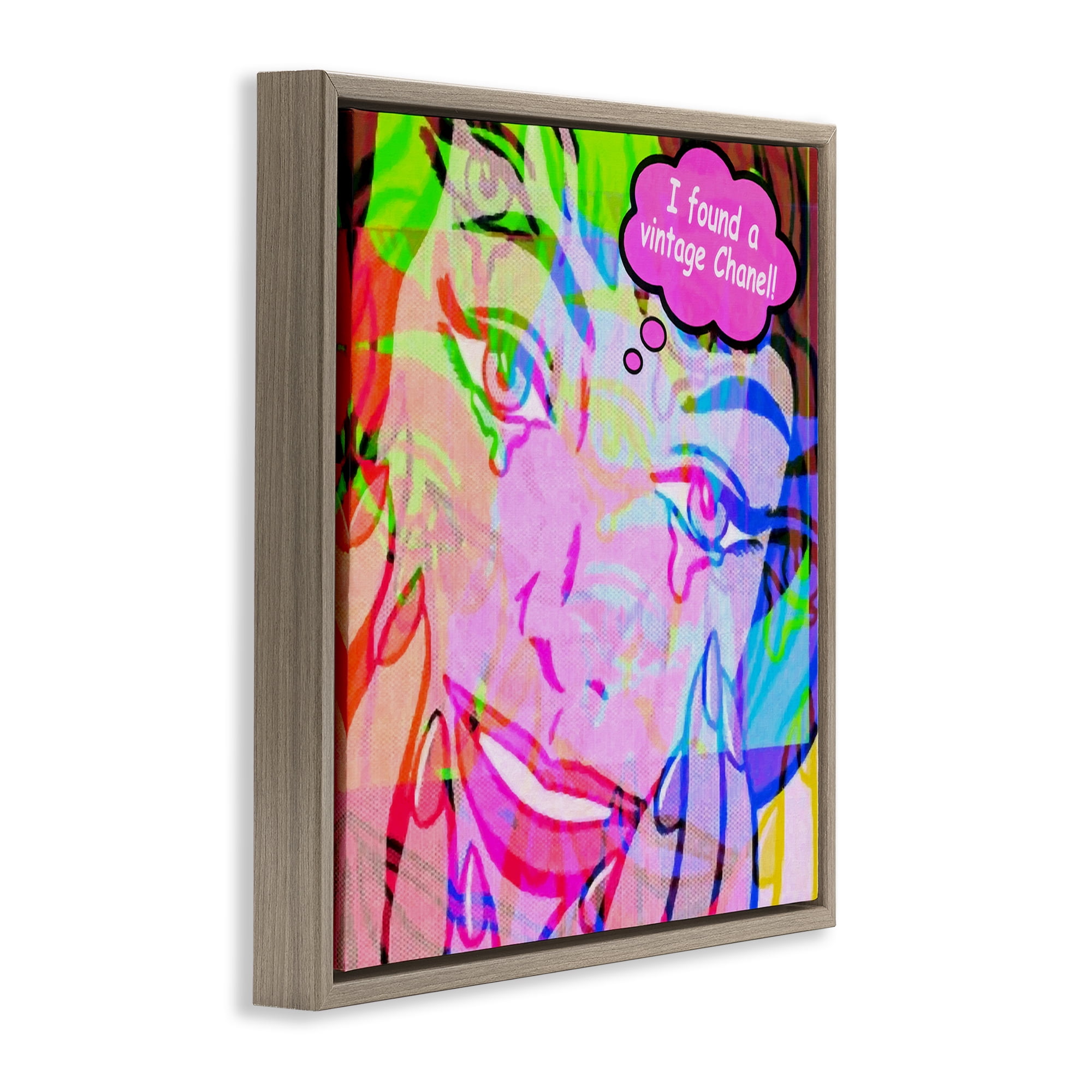 Stupell Industries Pop Style Fashionista Abstract Painting Brown Floater Framed Canvas Art Print Wall Art, 18 x 18