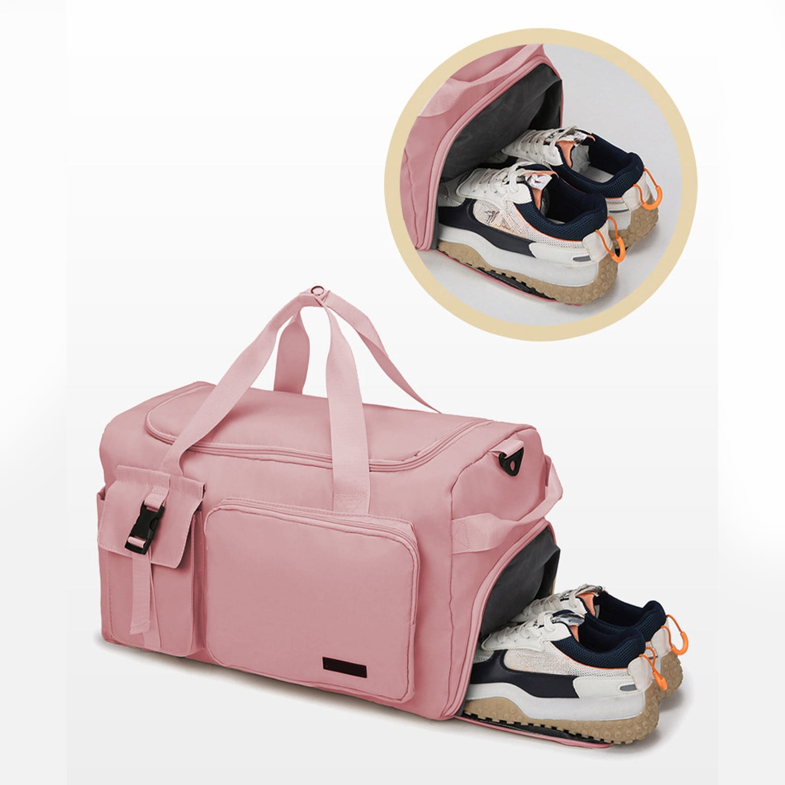 Large Capacity Gym Duffle Bag for Women - Lightweight Sports Travel Duffel for Workout, Training, Weekend Trip & Travel, Pink