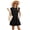 Black, variant on Women's Round Neck Cap Sleeve Mini Dress 60% rayon 30% polyester 5% spandex Lightweight Everyday Wear Casual Style