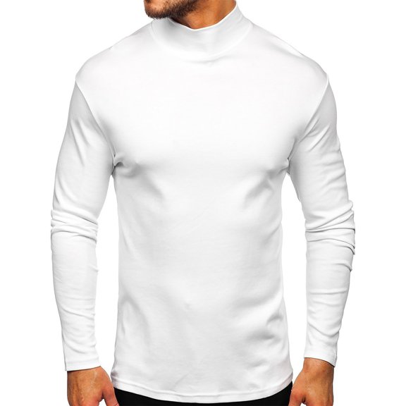 Tejiojio Men's and Big Men's Classic Tops Men's High-neck Bottoming Shirt Long-sleeved Solid Color Thickened T-shirt