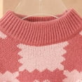 thumbnail image 6 of XAOWF Toddler Kids Girls Thickened Sweaters Fashion Lattice Long Sleeve Bulky Yarn Casual Knitwear Daily Wear Leisure Stylish Tops 4-5 Years, 6 of 8