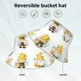 thumbnail image 2 of Yiaed Gnomes Honey Bee Print Reflective Stripe Bucket Hat Unisex Funny Outdoor Fisherman Cap Beach Sun Hat, 2 of 5