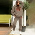 thumbnail image 2 of Sweatsuits for Women 2 Piece Long Sleeve Bow Print Hooded Pullover and Sweatpants 2025 Fall Lightweight Casual Baggy Tracksuit, 2 of 4