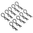 thumbnail image 4 of Clips de carrocería de metal en forma de R para coches RC, 10 piezas, aptos para escalas 1/5, 1/6, 1/8, 1/10, color negro, 4 of 8