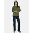 thumbnail image 3 of Time and Tru Women's Ruched Top with Long Sleeves, Sizes S-XXXL, 3 of 5