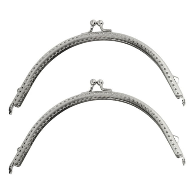 kurtrusly 2pcs Personalized Purses Kiss Clasp Lock Widely Used Metal Frame Kiss Clasp Lock silver 15.2CM 1Set