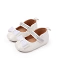 thumbnail image 6 of BOBOGOJP Baby Girls Mary Jane Flats Bow Non-Slip Soft Sole Princess Toddler First Walkers Sneaker Wedding Dress Shoes White for Size 4, 6 of 9