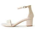 thumbnail image 2 of J. Adams Daisy Nude Block Heel Sandals for Women, Ankle Strap Block Heel Open Toe Dress Shoes - Chunky Heels, 2 of 7