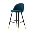 thumbnail image 3 of Bar Stool Chair Barstool, Set of 2, Fabric, Metal, Navy Blue, Modern Contemporary Urban Design, Bar Pub Cafe Bistro Hotel Restaurant Hospitality, 3 of 10