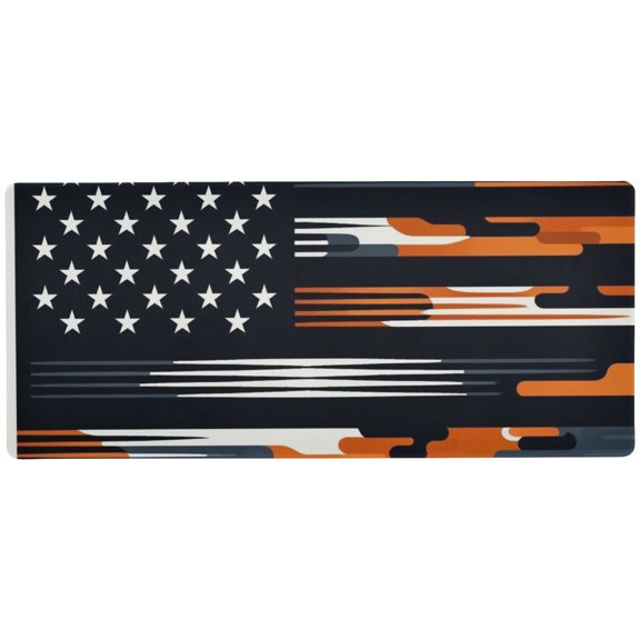JSTEL American Flag Orange Camouflage Large Gaming Mouse Pad Big Mousepad Mice Keyboard Mat with Non-Slip Rubber Base for Computer Laptop Home & Office, 31.5 X 11.8 inch