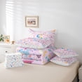 thumbnail image 6 of jejeloiu Cute Unicorn Monogram S 7 Pieces Bedding Comforter Set For Girls,Colorful Star Initial Art Full Bedding Set For Kids,Colorful Stars Reversible, 6 of 7