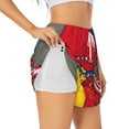 thumbnail image 3 of Lsque Dinosaur Super Hero Cartoon Printed Women's Running Shorts with Liner Pockets,Elastic Quick Dry Workout Athletic Gym Yoga Shorts,Womens High Waist Shorts-X-Large, 3 of 9