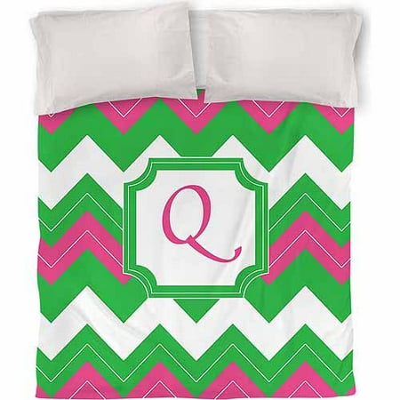 IDG Chevron Monogram Duvet Cover, Fuchsia