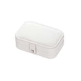 thumbnail image 1 of Caja Naiovety Almacenamiento de joyería de cuero PU portátil Blanco, 1 of 6