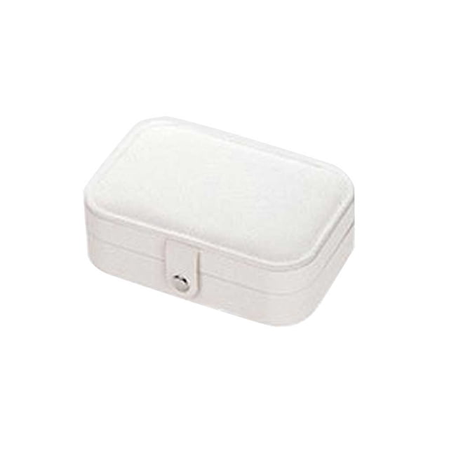 Caja Naiovety Almacenamiento de joyería de cuero PU portátil Blanco