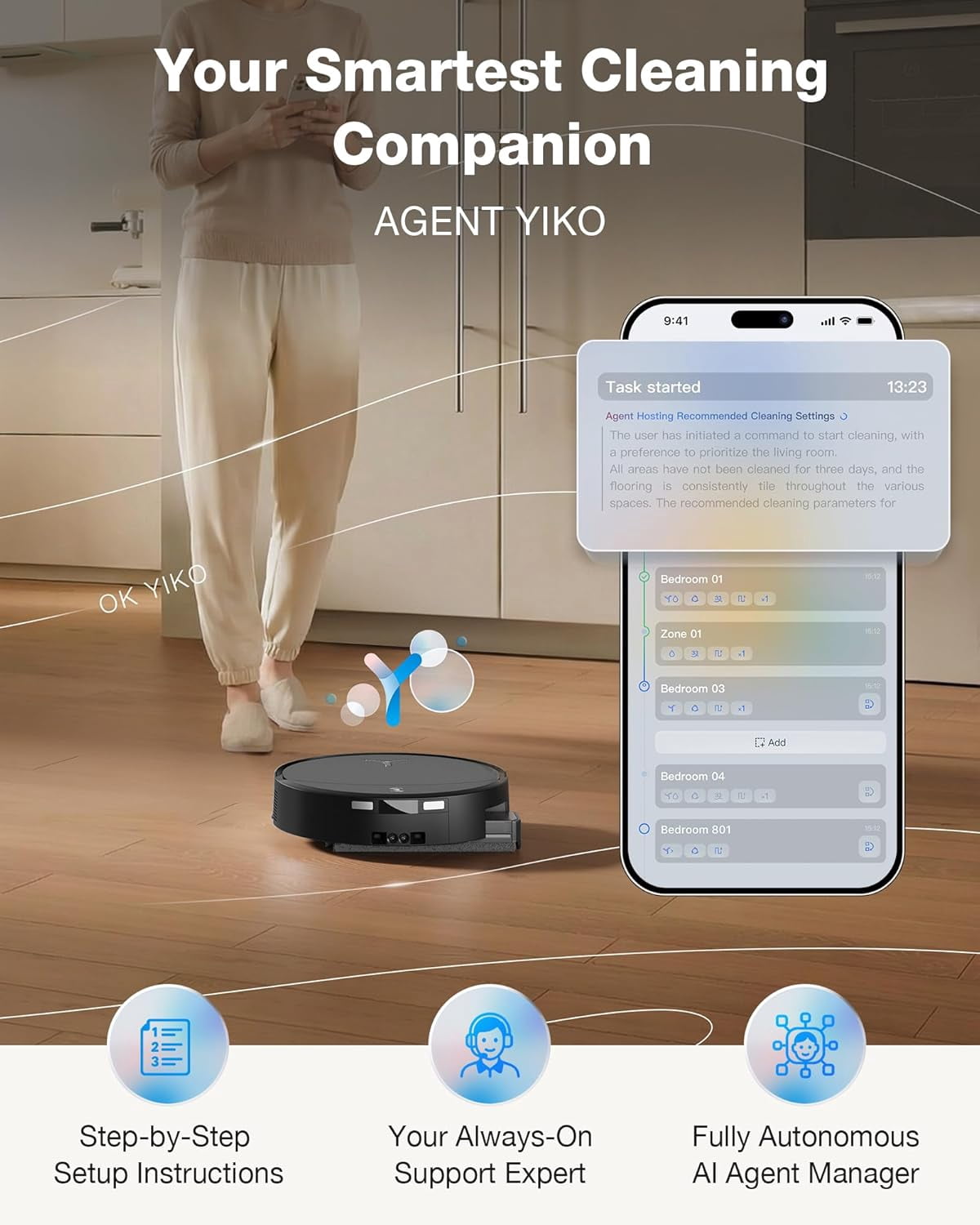ECOVACS DEEBOT X9S PRO Omni Robot Vacuum & Mop, 30,000Pa Suction & AI Obstacle Avoidance