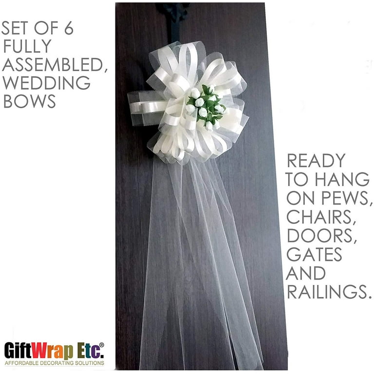Wedding Pew or Gift Wrapping Pull Bows - 8 Wide, Set of 6 — GiftWrap Etc
