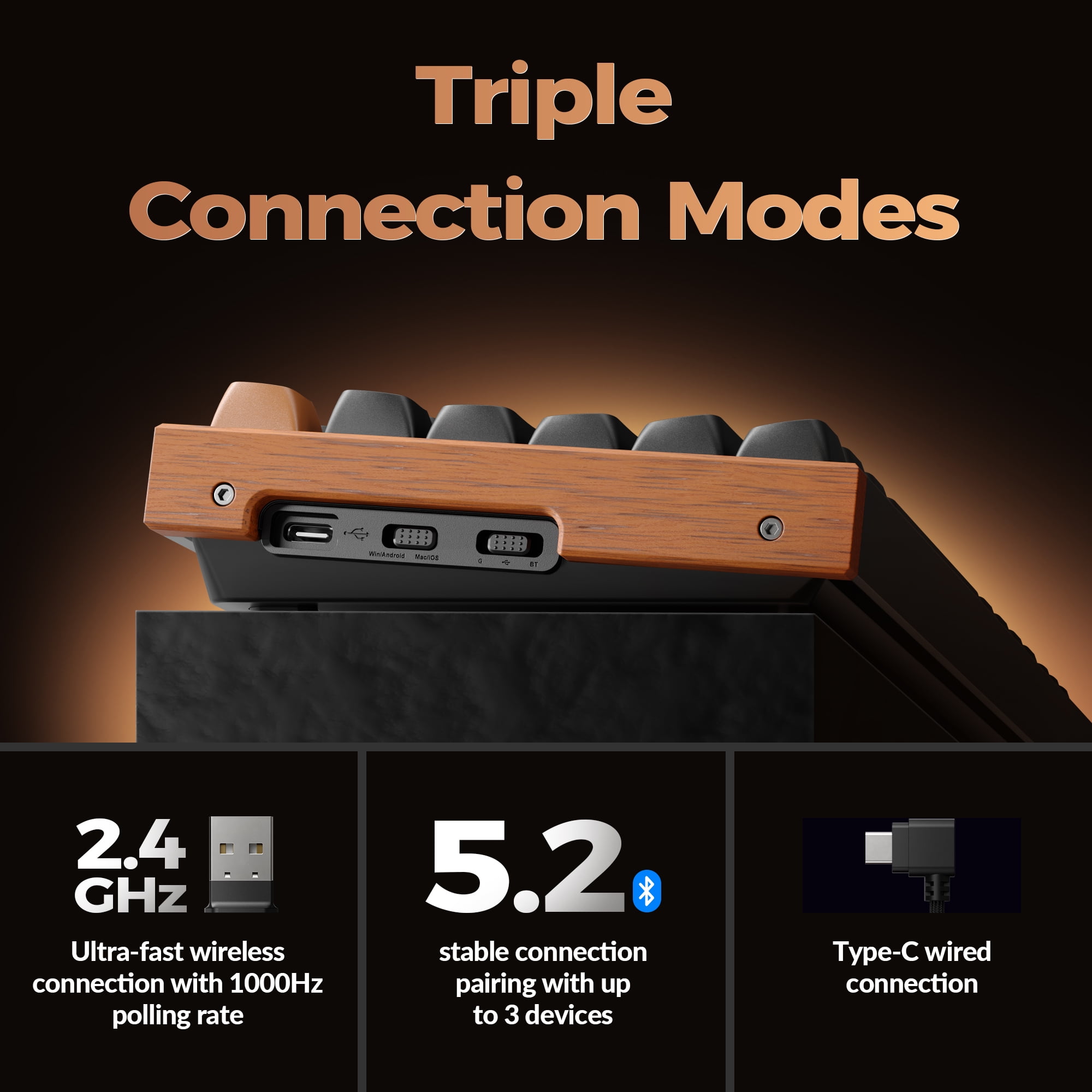 Keychron K8 HE 80% TKL Wireless RGB Hall Effect Magnetic Switch Keyboard, Rapid Trigger, QMK, 2.4G/BT, Black