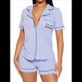 thumbnail image 1 of Conjuntos de Pijama para Mujer, Conjuntos Casuales, Pijamas con Botones, Pantalones Cortos y Mangas , Conjuntos de Pijama para Mujer Púrpura S, 1 of 8