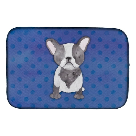 French Bulldog Polkadot Watercolor Dish Drying Mat