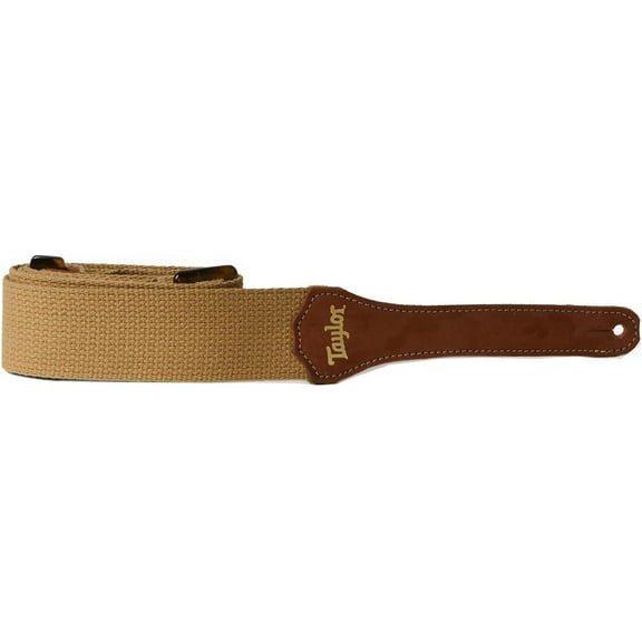 Taylor GS Mini Guitar Strap, Cotton 2" - Tan w/ Amber Buckle