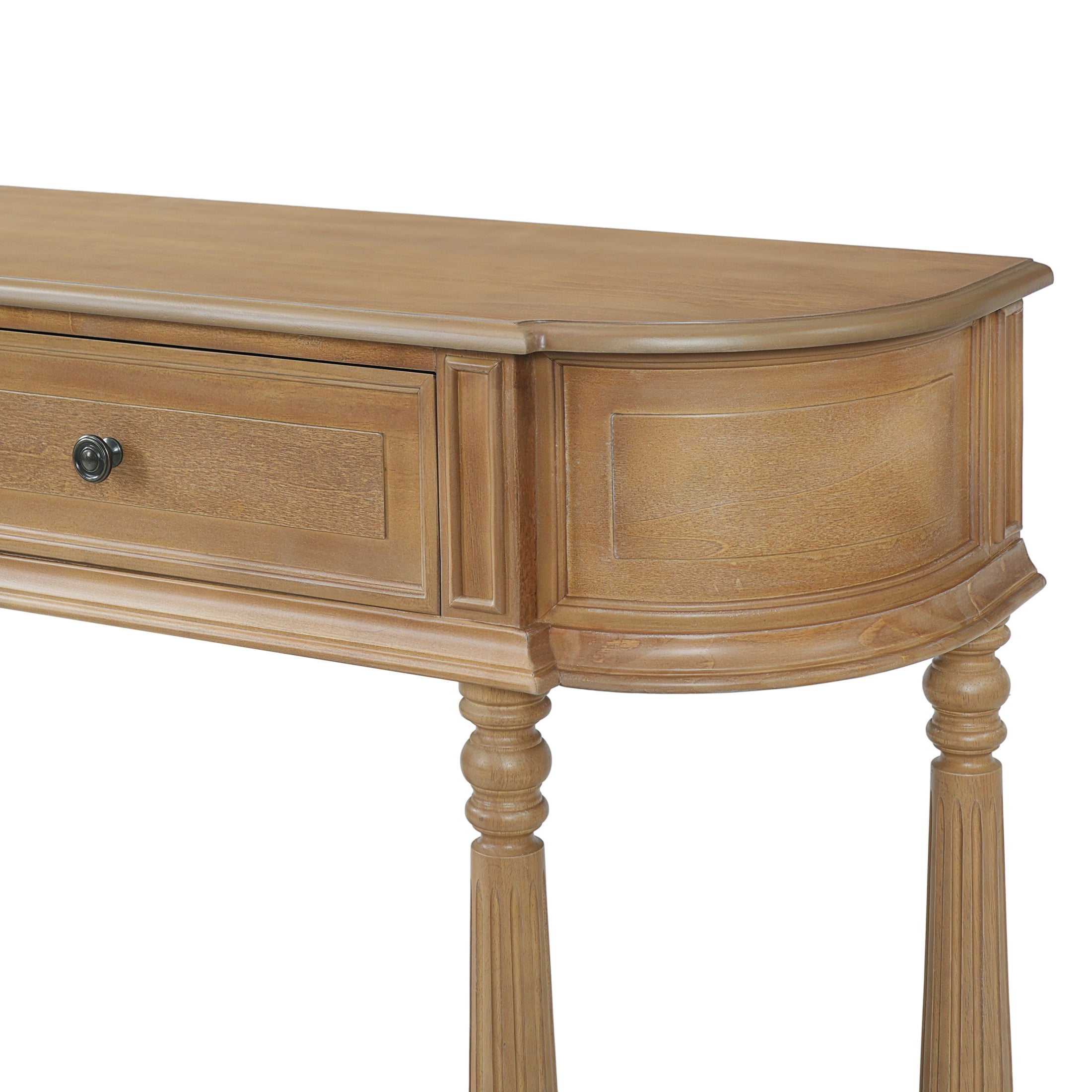 Christopher Knight Home Vintage Half Moon Wood Console Table with Drawers and Open Shelf, Natural