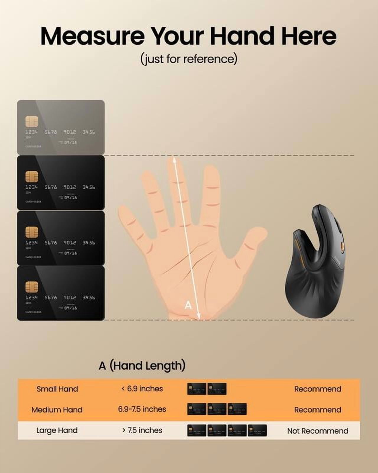 ProtoArc Ergonomic Vertical Mouse, EM11 NL Bluetooth Wireless Rechargeable Optical Mice with 3 Multi-Device, Adjustable DPI