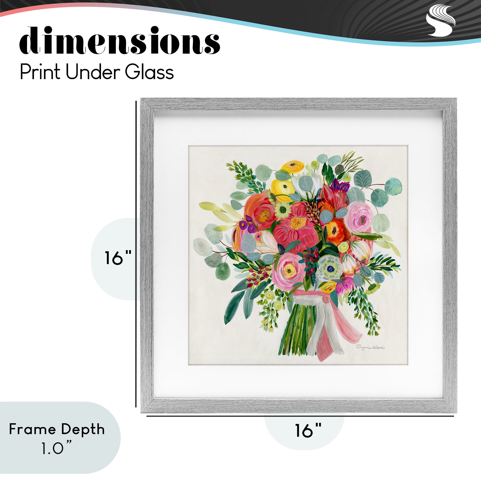 Stupell Industries Constant Friend Bouquet Gray Framed Print Under Glass, design by Suzanne Allard