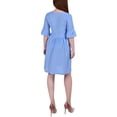 thumbnail image 2 of NY Collection Womens Petites Textured V-Neck Shift Dress, 2 of 2