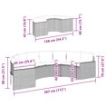 thumbnail image 4 of vidaXL 2 Piece Garden Sofa Set Half-Round Grey Poly Rattan, 4 of 5