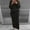 Black, variant on Women's Winter 2 Piece Outfit Sweater Sets Chunky Cable Knit Oversized Sweater Pullover and Long Skirt Sets
