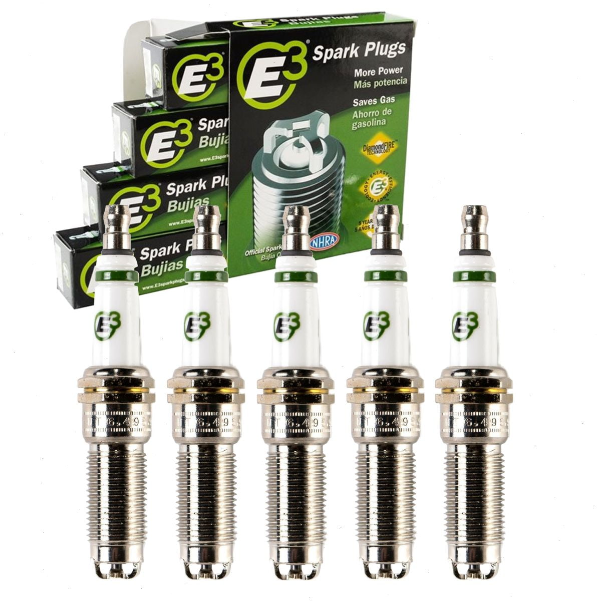 5 pc E3 Spark Plugs compatible with Chevrolet Colorado 3.5L 3.7L L5 2004-2012