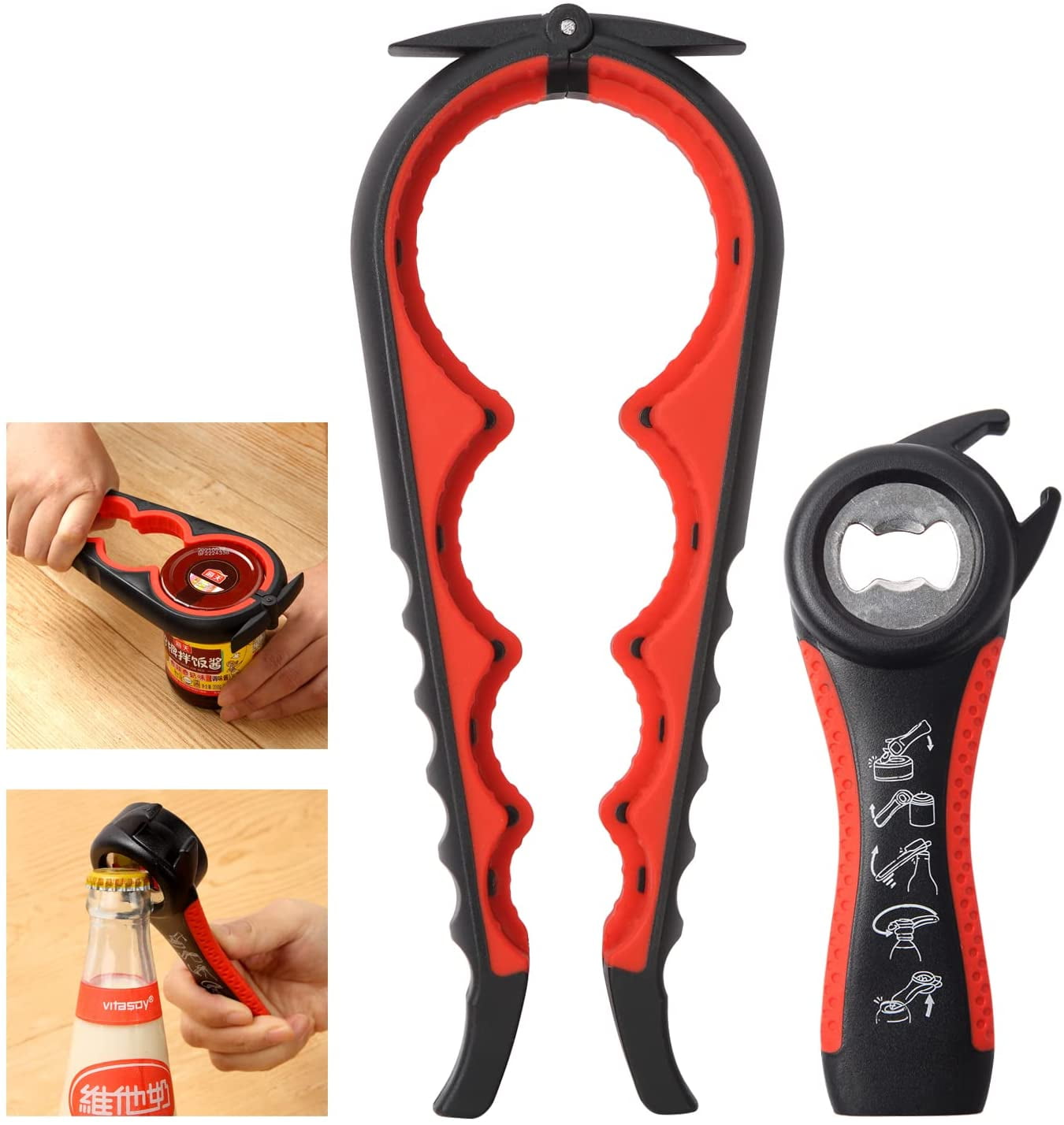 2-Pack Jar Opener Keys - Easy Grip Lid Remover For Seniors & Arthritis Sufferers