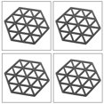 thumbnail image 2 of Lishi Silicone Triangle Coasters - Black Hexagonal Nordic Style, 2 of 5