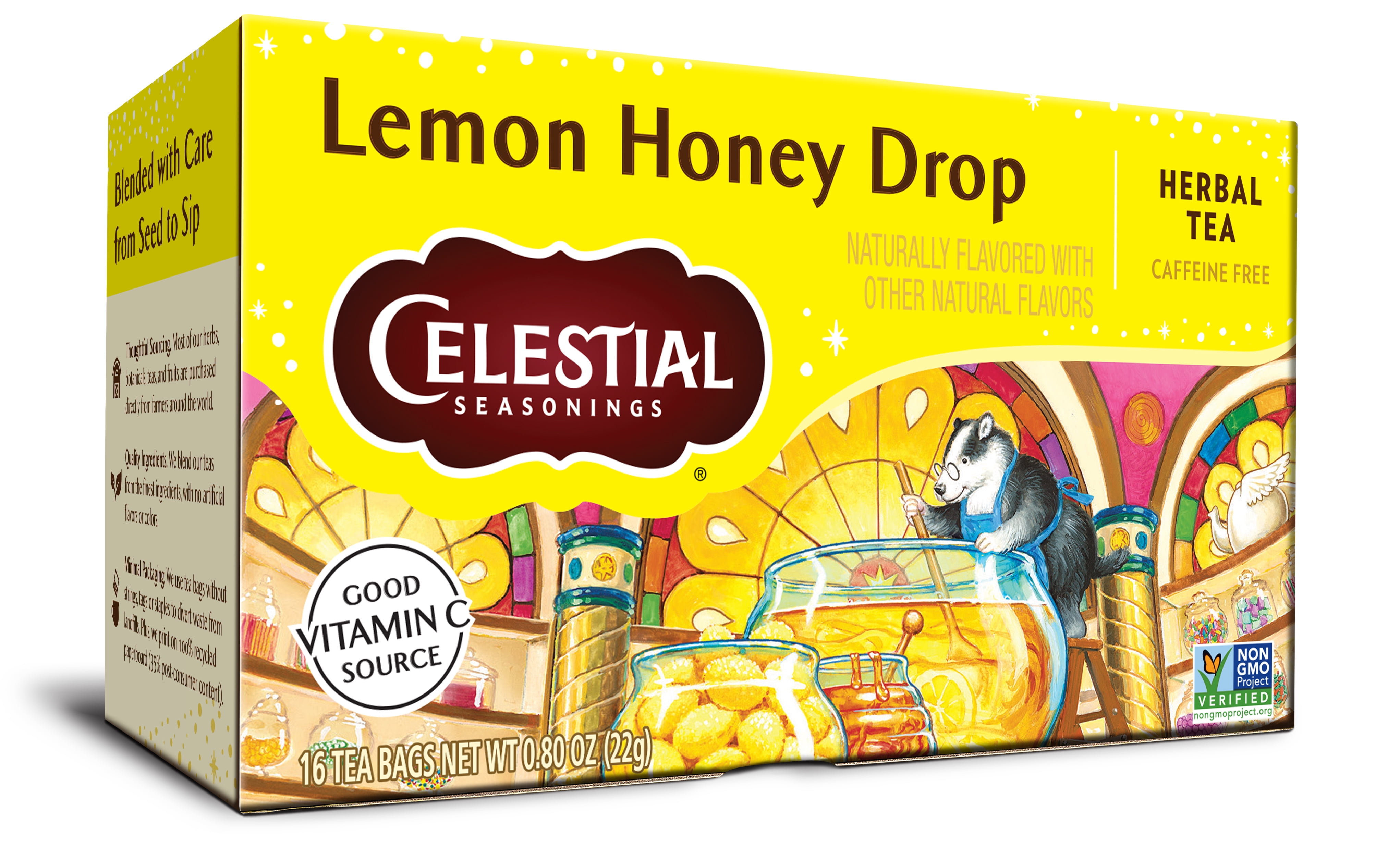 Celestial Seasonings Lemon Honey Drop Herbal Tea Bags 16 Count