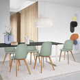 thumbnail image 6 of Set of 2 Armless Plastic Dining Chair Wood Legs for Dining Room Plastic Molded Seat, Green, 6 of 12