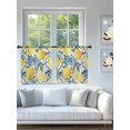 thumbnail image 4 of Sheer Curtains 45 Inch Length 2 Panels Set for Kitchen, Lemon Fruit Semi Sheer Curtains for Windows, Spring Plants Abstract Blue Leaves Voile Window Treatments Rod Pocket Curtain, 4 of 7