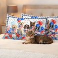 thumbnail image 3 of Independence Day Dog Cat Pillow Covers 2 Pack Watercolor Blue Red Stripe Star Balloon Black Plaid Pillowcase Waterproof Outdoor Throw Pillow Cover for Patio Balcony Rectangular Cushion 20”x12”, 3 of 9