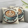 thumbnail image 2 of Outdoor Throw Pillow Cover Cup of Drinks Waterproof Cushion Pack Black Quote on White Pillow Cases Home Decoration for Patio Garden Couch Sofa, 2 of 6