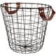 thumbnail image 1 of Cesta de almacenamiento de leña, cesta de almacenamiento de alambre, portador de registro con asa, cesta de alambre de metal, 1 of 8