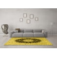 thumbnail image 3 of Ahgly Company Machine Washable Indoor Rectangle Medallion Yellow Traditional Area Rugs, 8' x 12', 3 of 4