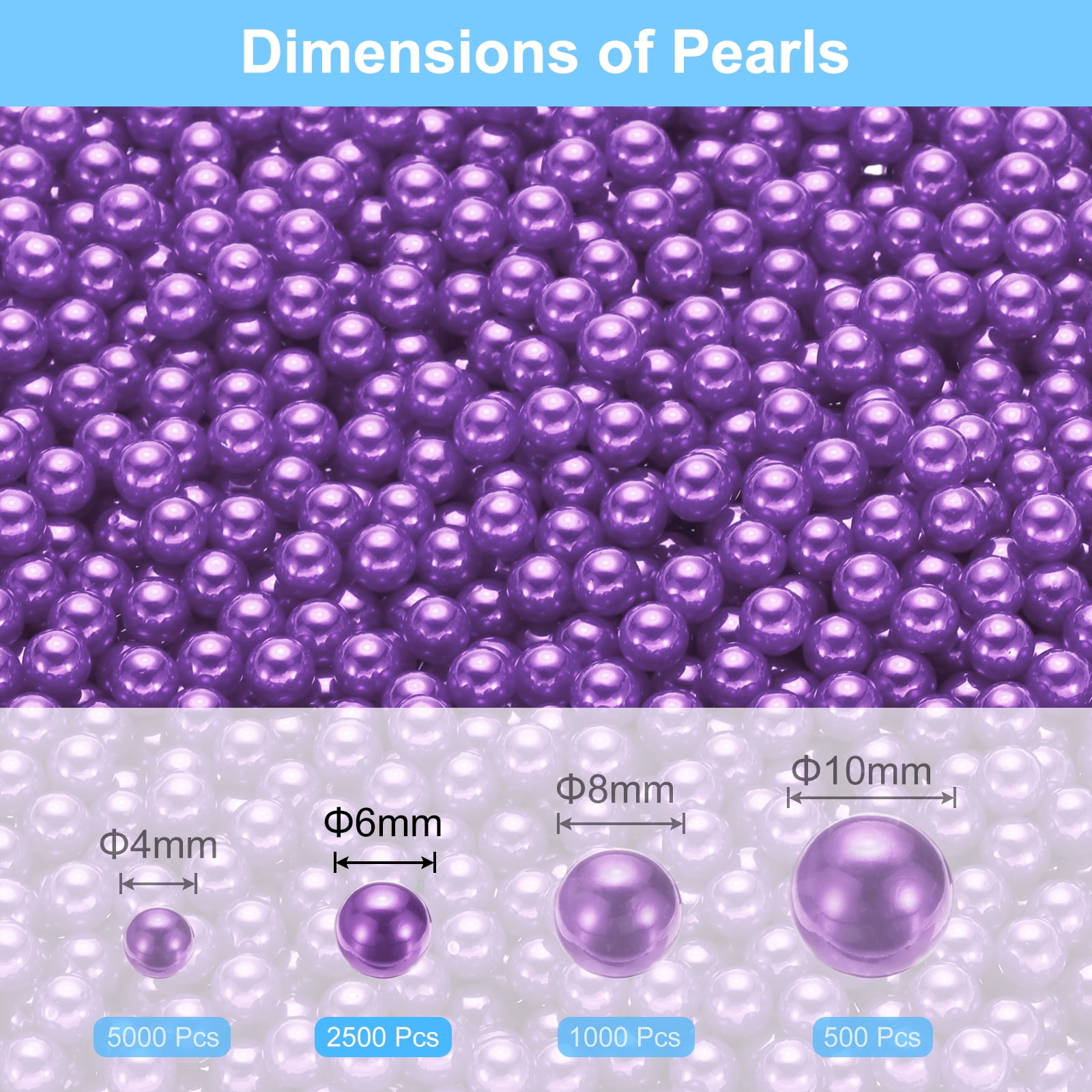 Unique Bargains Durable Faux Pearl for Crafting No Hole Pearls for Vase Fillers Purple