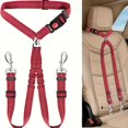 thumbnail image 1 of Adjustable Double-Headed Dog Safety Belt – Pet Car Headrest Restraint for Two Dogs – Split Connection Safety Belt for Secure Travel – Keeps Pets Safe and Comfortable During Car Journeys, 1 of 2